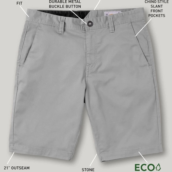 Volcom shorts | FRICKIN MODERN STRETCH SHORTS - GREY - Picture 3 of 12